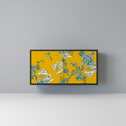 YELLOW CHINOISERIE Madia a 2 Ante in Finitura Nera