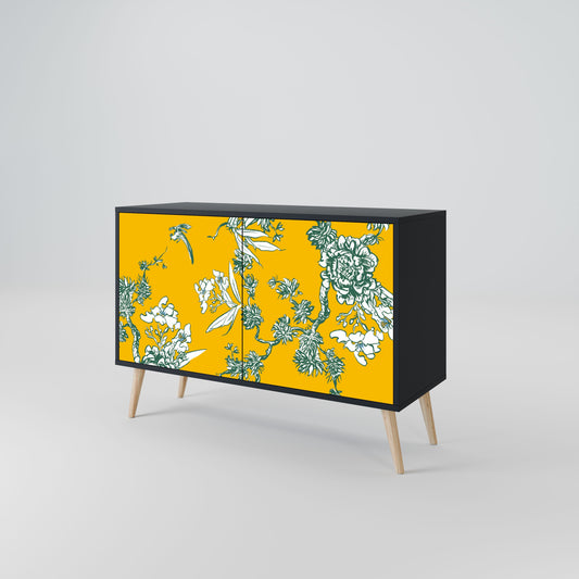 Credenza YELLOW CHINOISERIE a 2 ante in finitura nera