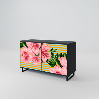 Credenza FRAGILE BEAUTY a 2 ante in finitura nera