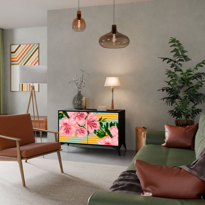 Credenza FRAGILE BEAUTY a 2 ante in finitura nera