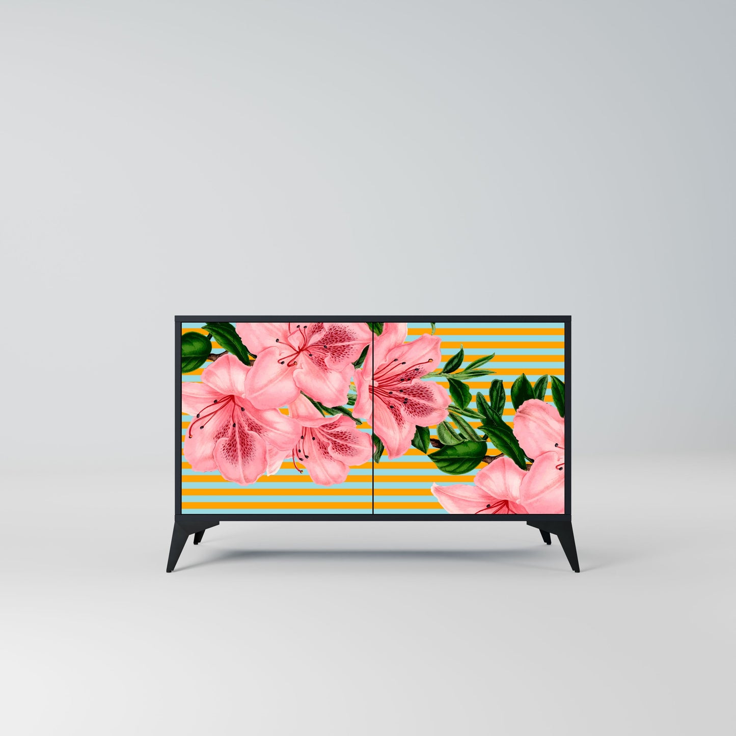 Credenza FRAGILE BEAUTY a 2 ante in finitura nera