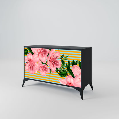 Credenza FRAGILE BEAUTY a 2 ante in finitura nera