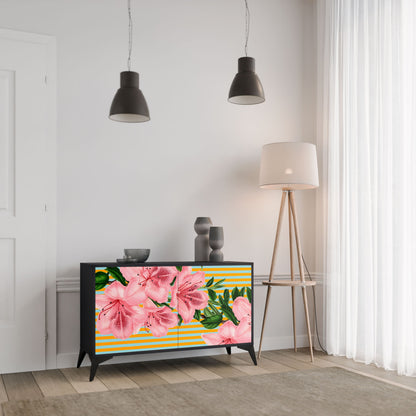Credenza FRAGILE BEAUTY a 2 ante in finitura nera