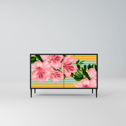 Credenza FRAGILE BEAUTY a 2 ante in finitura nera