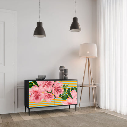 Credenza FRAGILE BEAUTY a 2 ante in finitura nera
