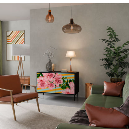 Credenza FRAGILE BEAUTY a 2 ante in finitura nera