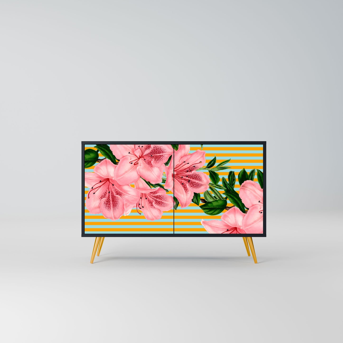 Credenza FRAGILE BEAUTY a 2 ante in finitura nera