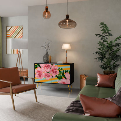 Credenza FRAGILE BEAUTY a 2 ante in finitura nera