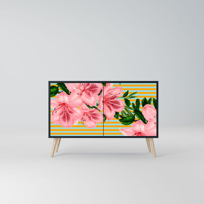 Credenza FRAGILE BEAUTY a 2 ante in finitura nera