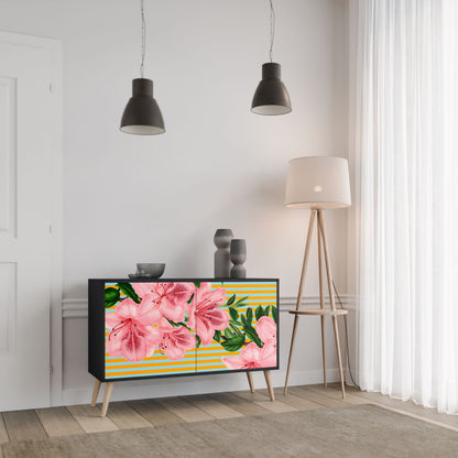 Credenza FRAGILE BEAUTY a 2 ante in finitura nera