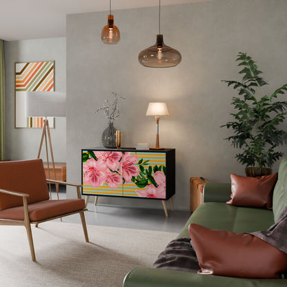 Credenza FRAGILE BEAUTY a 2 ante in finitura nera