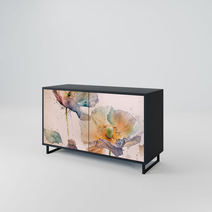 Credenza SOFTEN POPPY a 2 ante in finitura nera