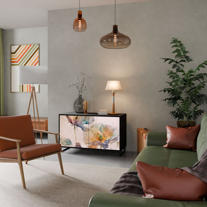 Credenza SOFTEN POPPY a 2 ante in finitura nera