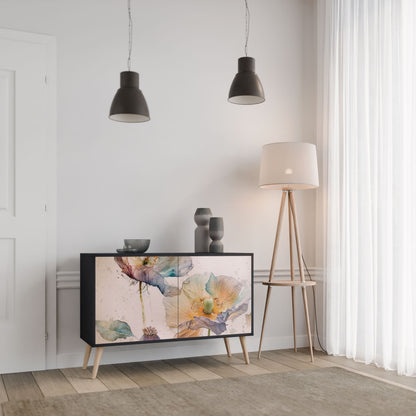 Credenza SOFTEN POPPY a 2 ante in finitura nera