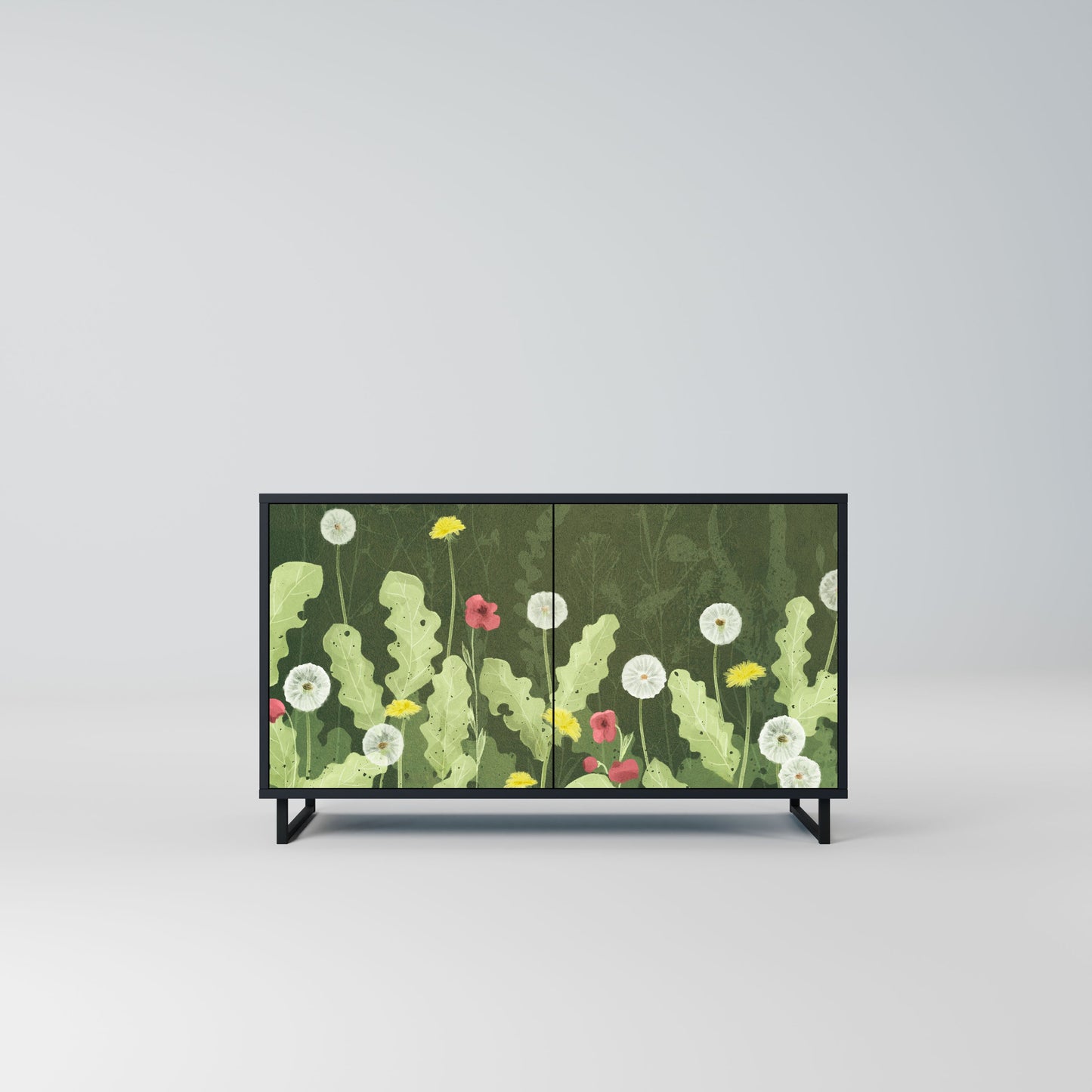 Credenza DANDELION AMUSE a 2 ante in finitura nera
