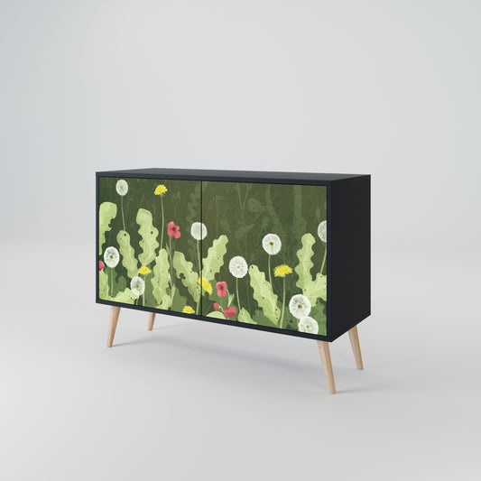 Credenza DANDELION AMUSE a 2 ante in finitura nera