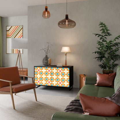 Credenza a 2 ante FLORAL DECOR in finitura nera