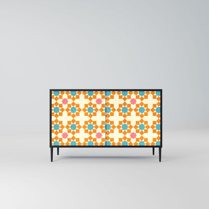 Credenza a 2 ante FLORAL DECOR in finitura nera