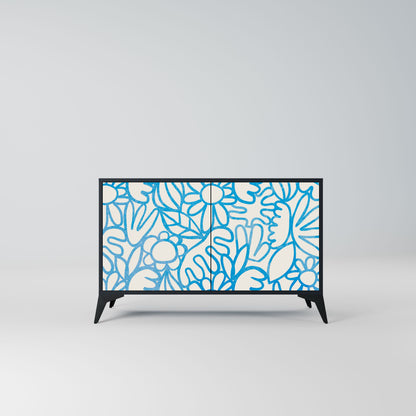 Credenza BLOOMY MORNING a 2 ante in finitura nera