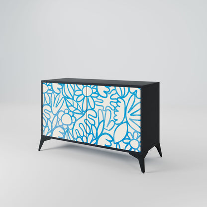 Credenza BLOOMY MORNING a 2 ante in finitura nera