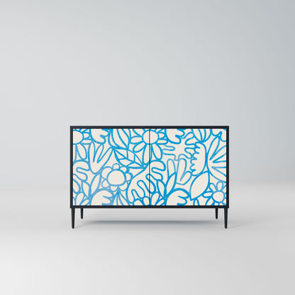 Credenza BLOOMY MORNING a 2 ante in finitura nera