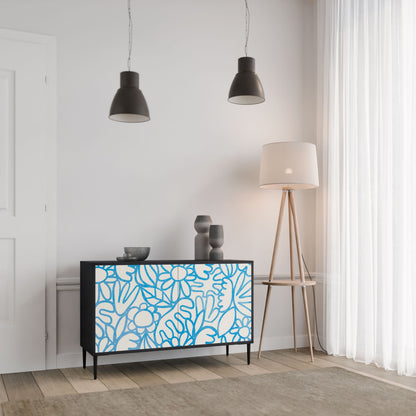 Credenza BLOOMY MORNING a 2 ante in finitura nera