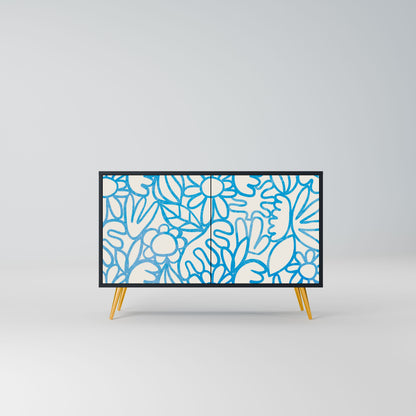 Credenza BLOOMY MORNING a 2 ante in finitura nera