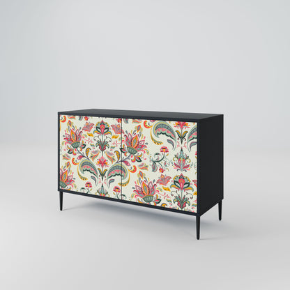 Credenza ORGANIC FOLKLORE a 2 ante in finitura nera
