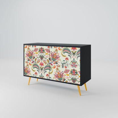 Credenza ORGANIC FOLKLORE a 2 ante in finitura nera