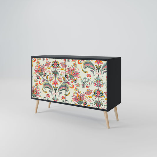 Credenza ORGANIC FOLKLORE a 2 ante in finitura nera