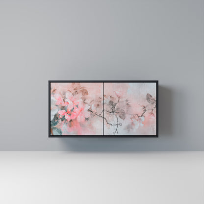 CHERRY BLOSSOM Madia a 2 Ante in Finitura Nera