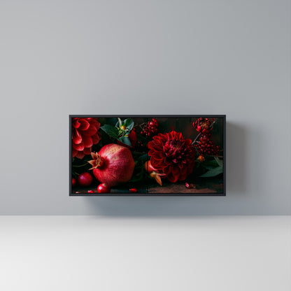 DAHLIAS AND POMEGRANATES Madia a 2 Ante in Finitura Nera