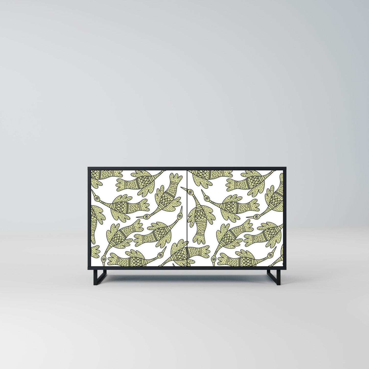 Credenza SEEDLING SONGBIRD a 2 ante con finitura nera