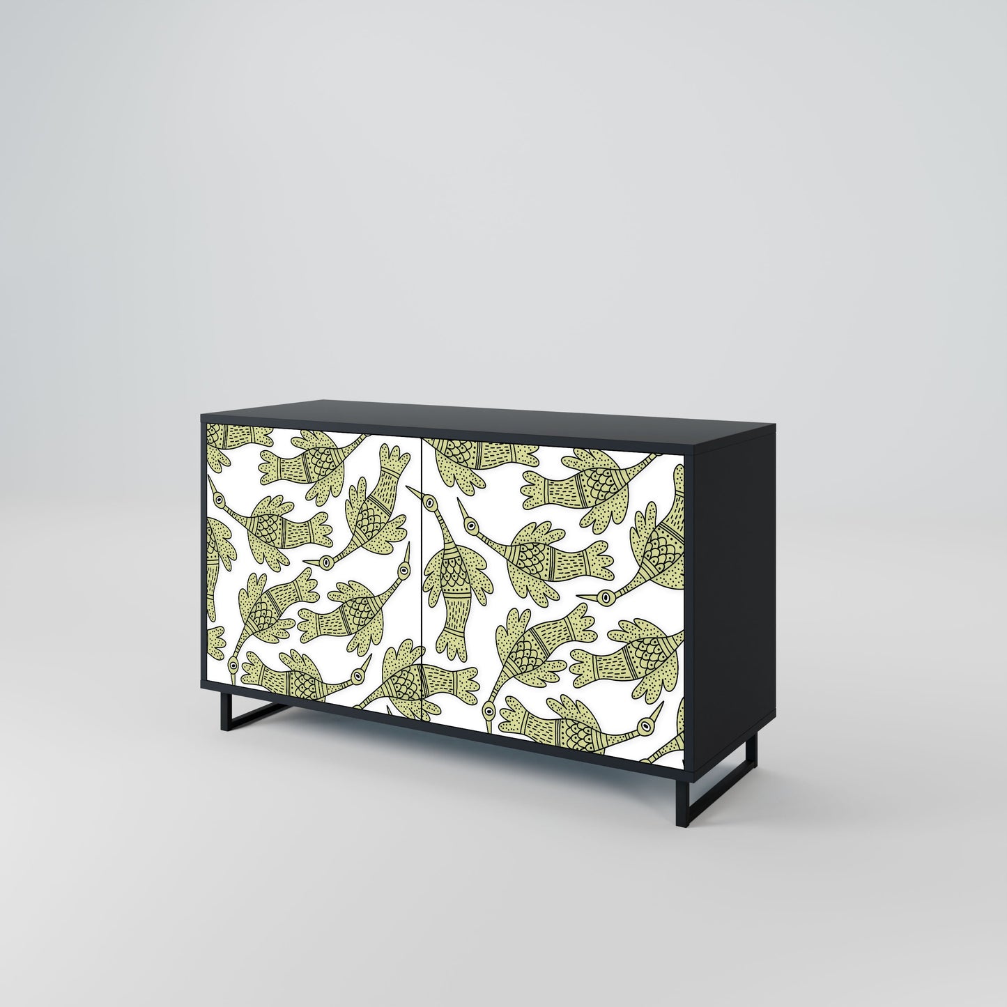 Credenza SEEDLING SONGBIRD a 2 ante con finitura nera