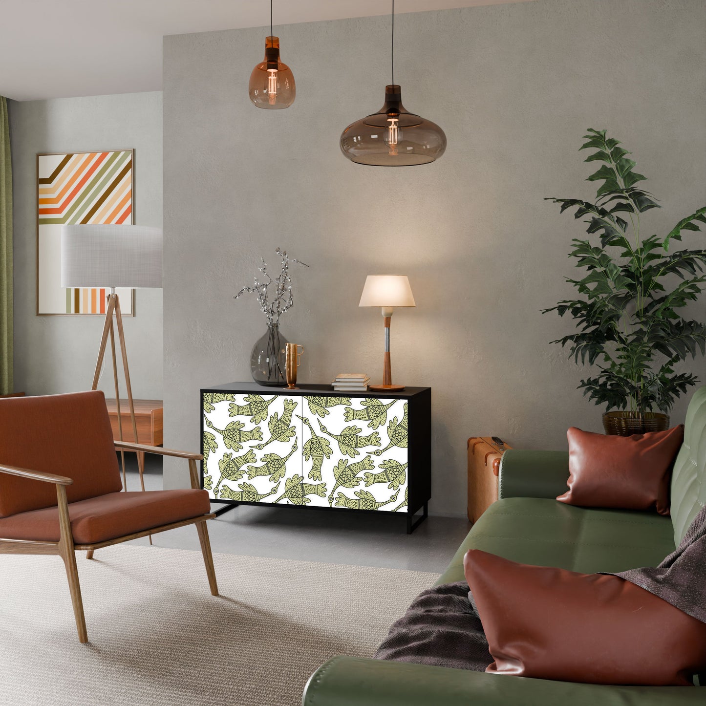 Credenza SEEDLING SONGBIRD a 2 ante con finitura nera