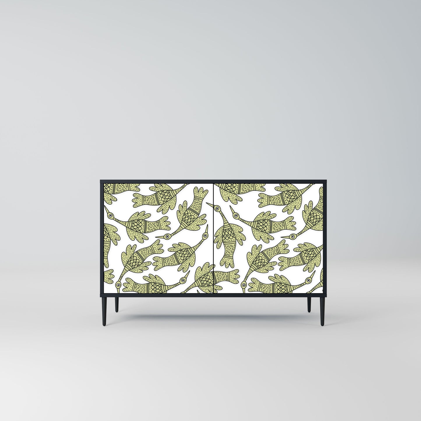Credenza SEEDLING SONGBIRD a 2 ante con finitura nera