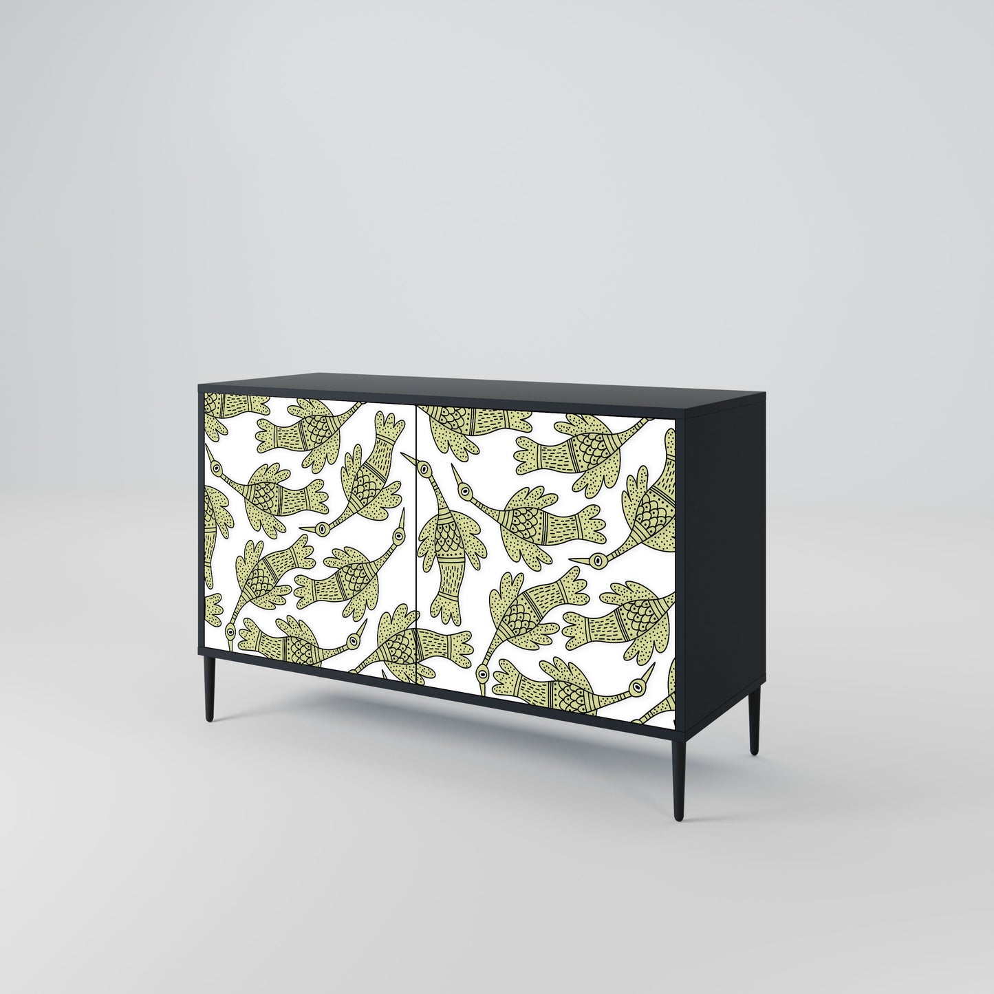 Credenza SEEDLING SONGBIRD a 2 ante con finitura nera
