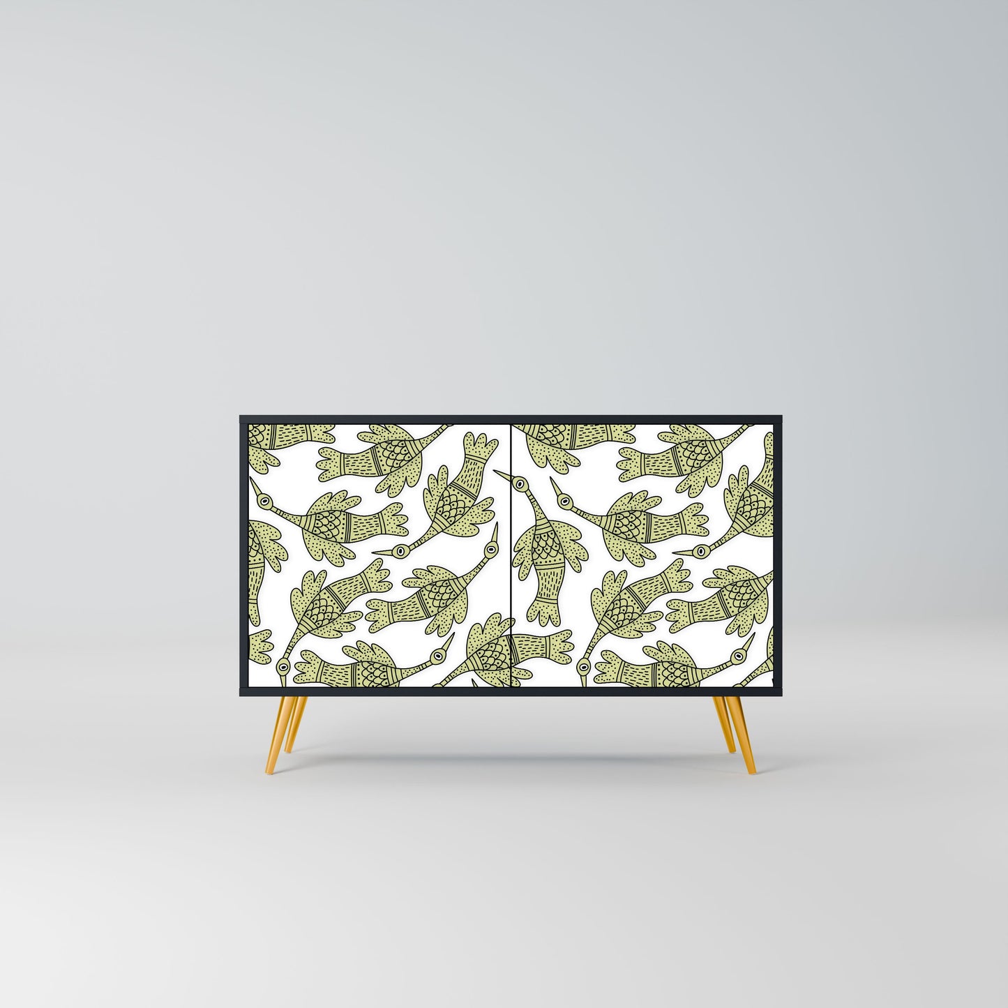 Credenza SEEDLING SONGBIRD a 2 ante con finitura nera