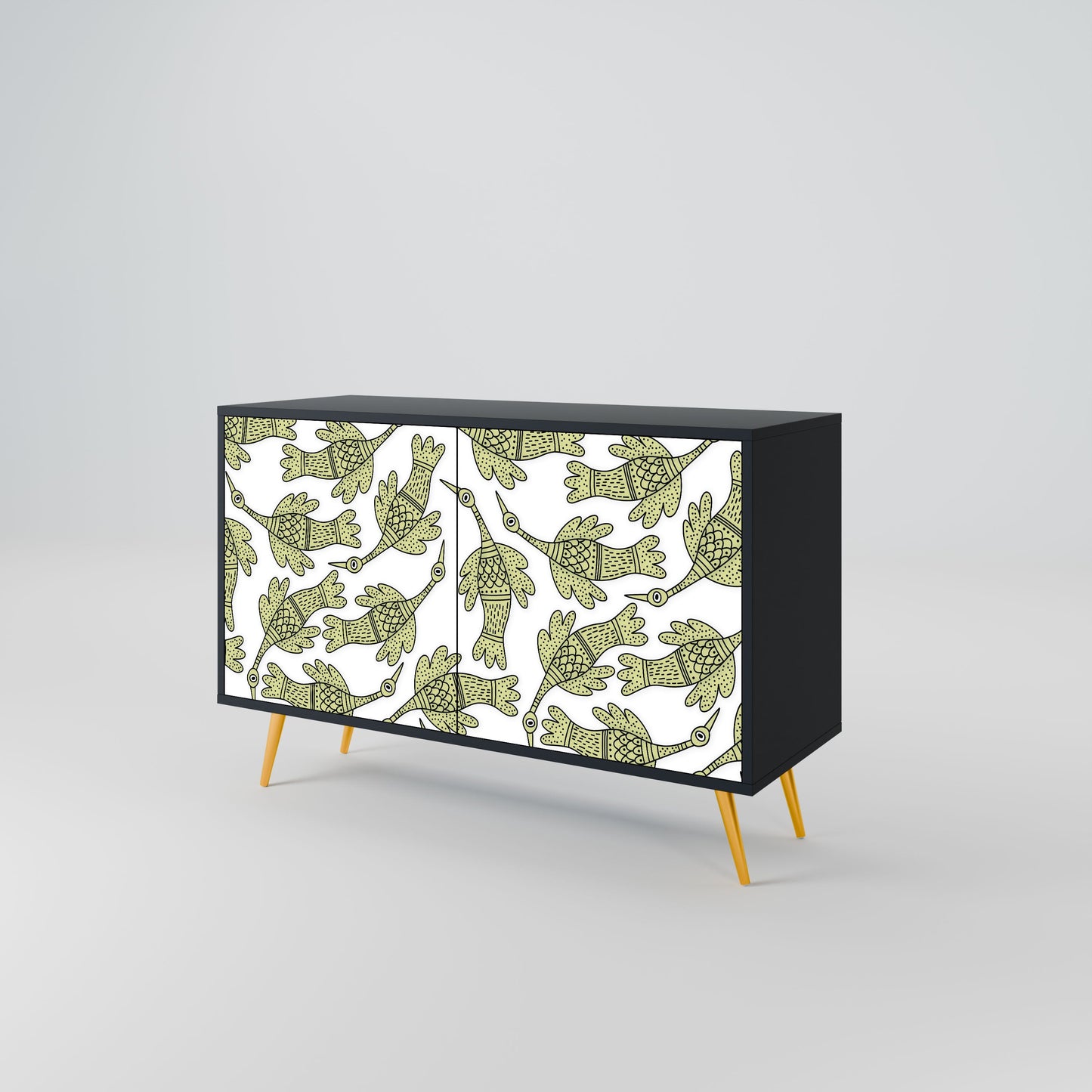 Credenza SEEDLING SONGBIRD a 2 ante con finitura nera