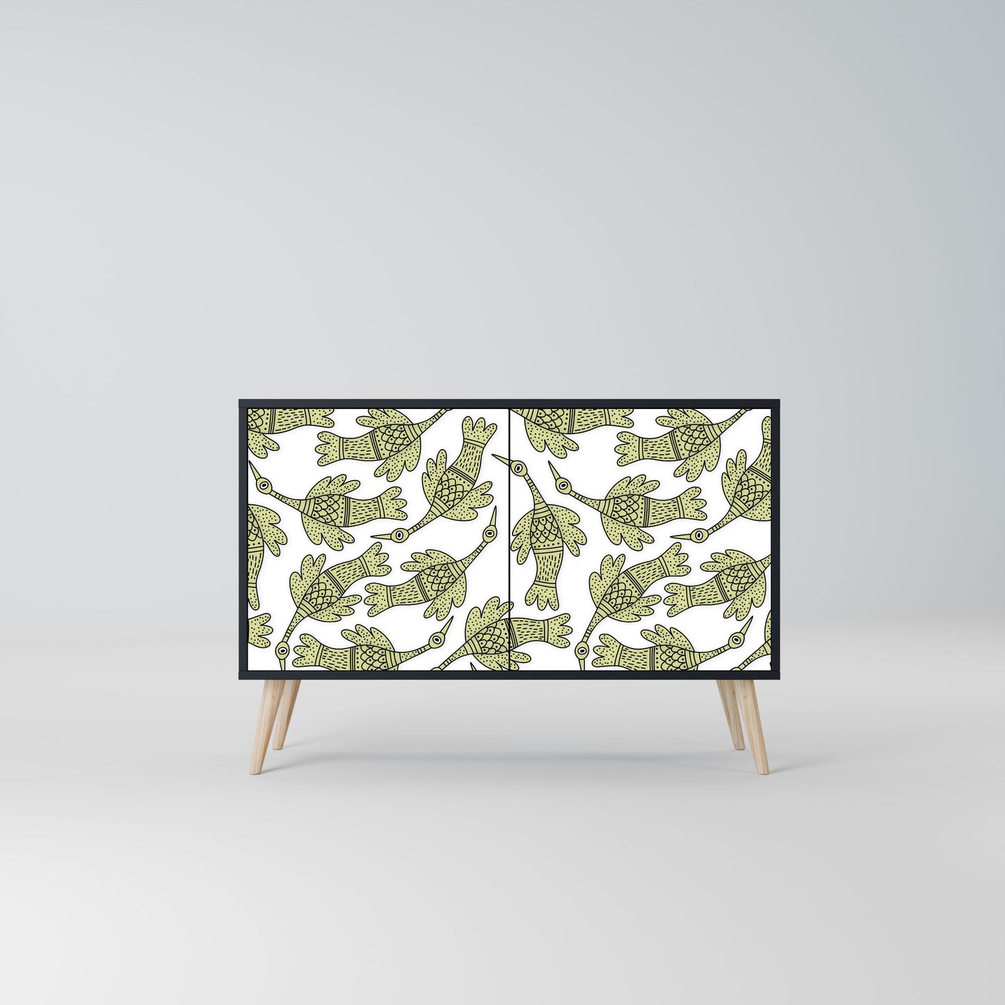 Credenza SEEDLING SONGBIRD a 2 ante con finitura nera