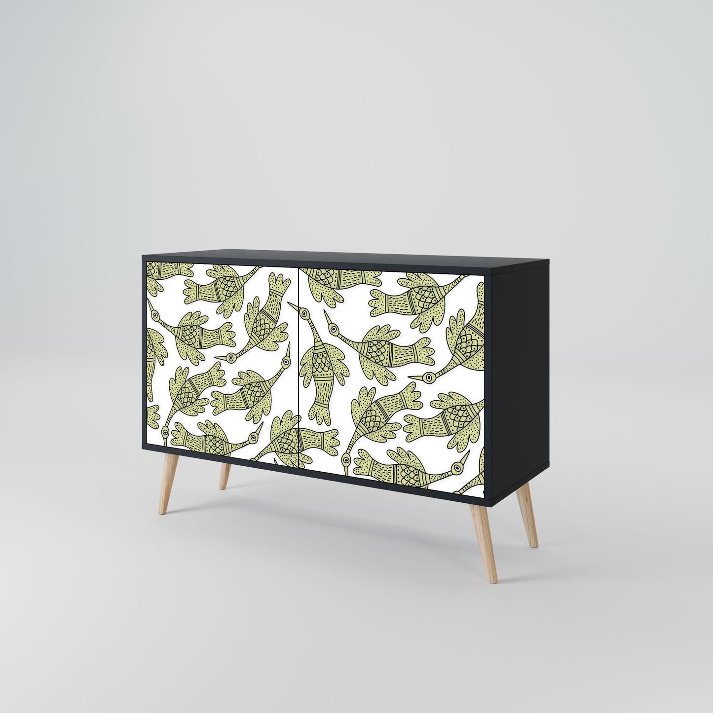 Credenza SEEDLING SONGBIRD a 2 ante con finitura nera