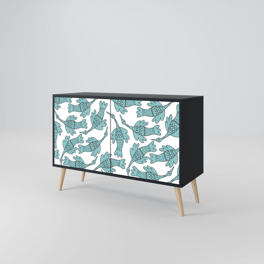 Credenza a 2 ante WATERSPOUT SONGIBIRD in finitura nera