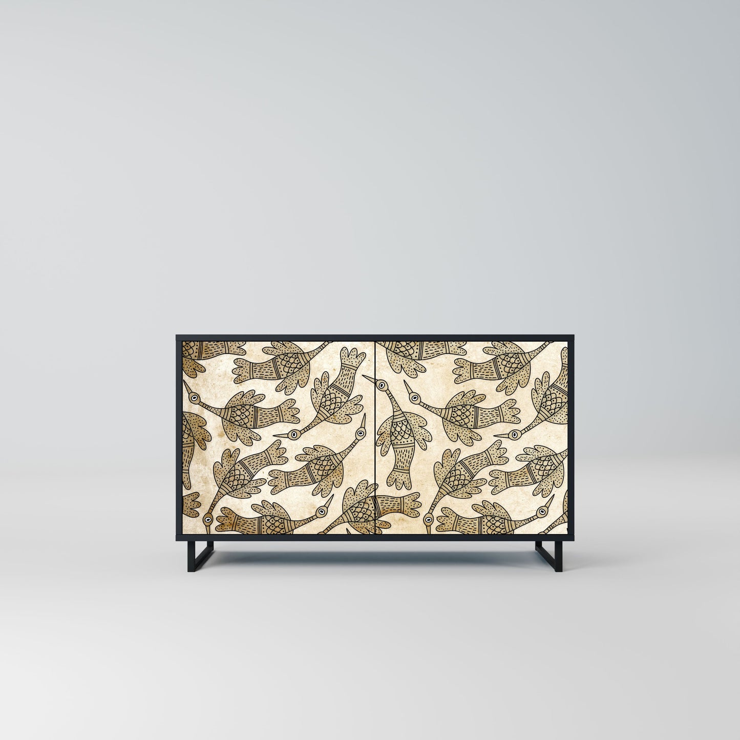 Credenza ALMONDINE SONGBIRD a 2 ante in finitura nera