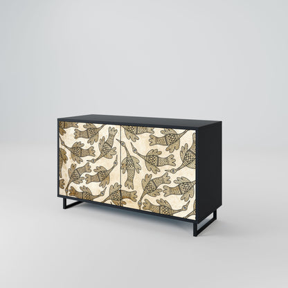 Credenza ALMONDINE SONGBIRD a 2 ante in finitura nera