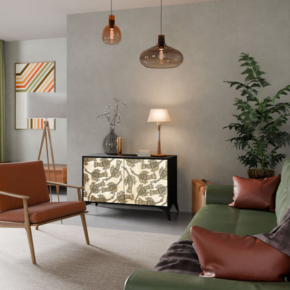 Credenza ALMONDINE SONGBIRD a 2 ante in finitura nera