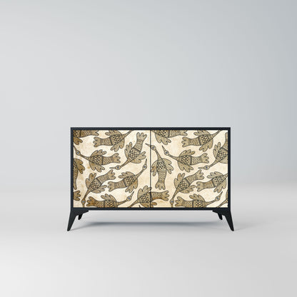Credenza ALMONDINE SONGBIRD a 2 ante in finitura nera