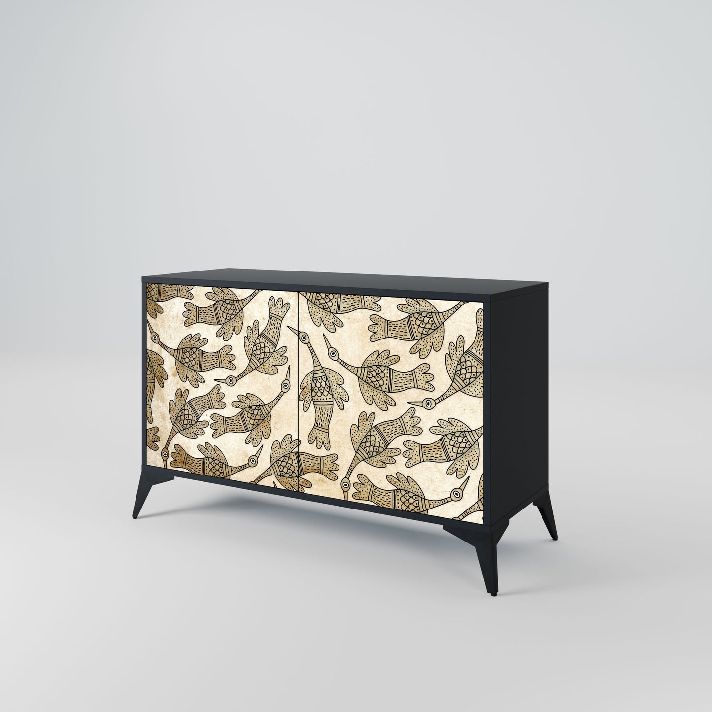 Credenza ALMONDINE SONGBIRD a 2 ante in finitura nera