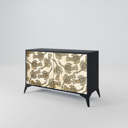 Credenza ALMONDINE SONGBIRD a 2 ante in finitura nera