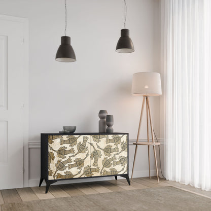 Credenza ALMONDINE SONGBIRD a 2 ante in finitura nera