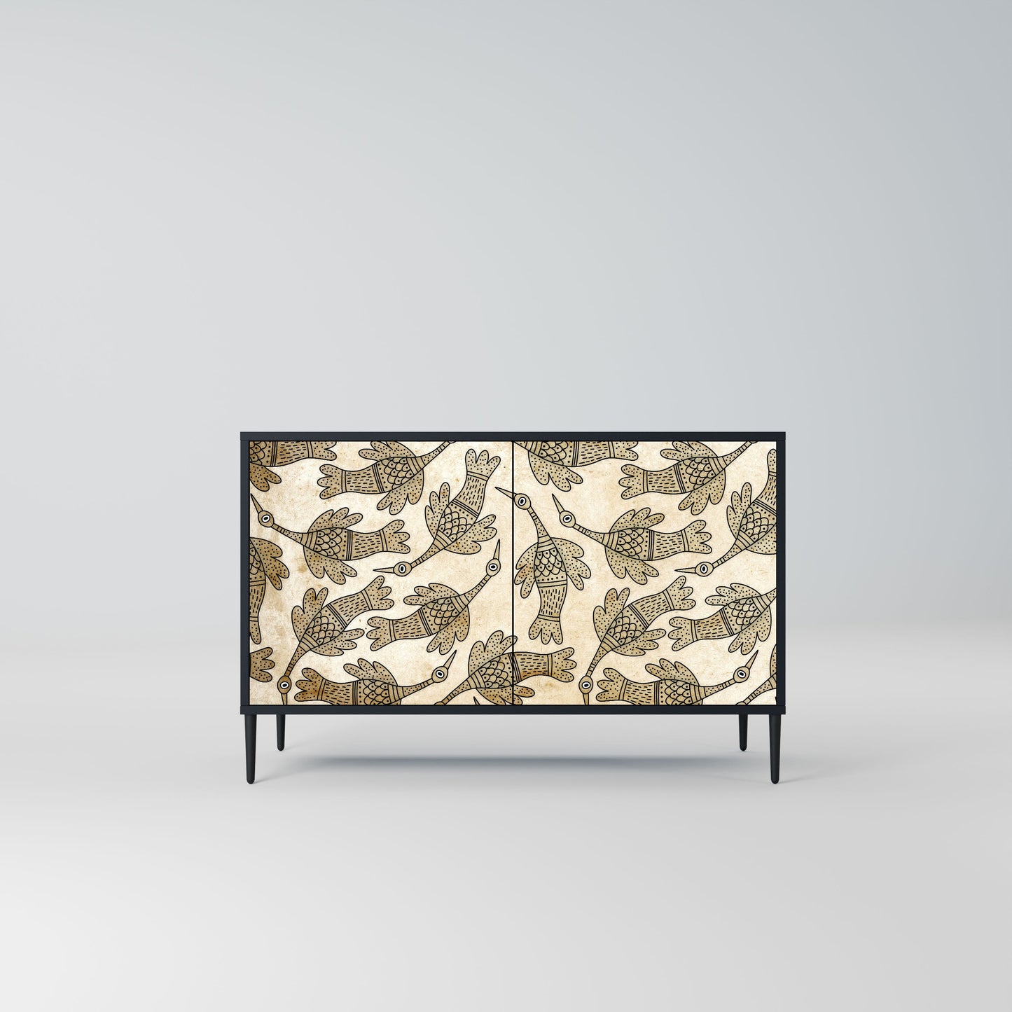 Credenza ALMONDINE SONGBIRD a 2 ante in finitura nera